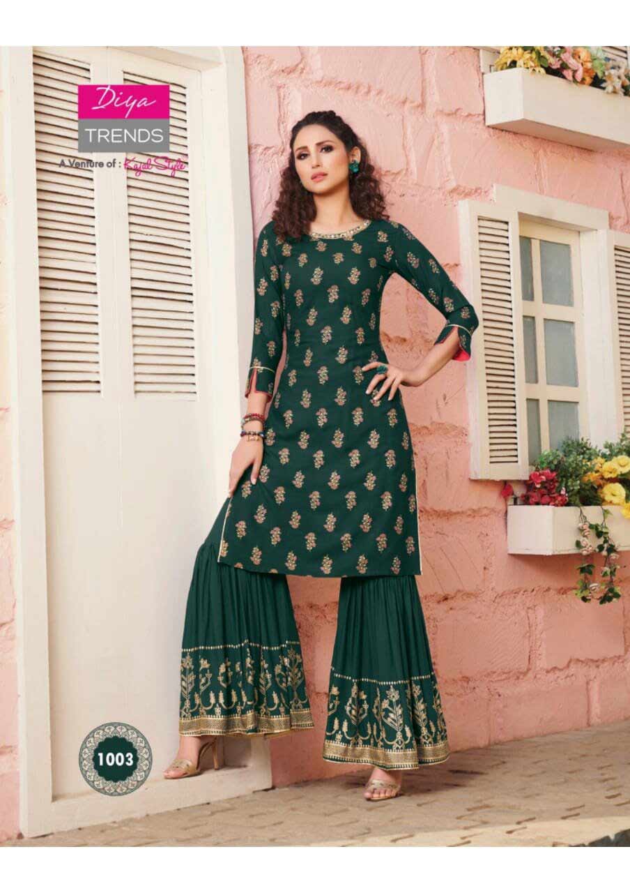 Diya Florence Vol-1 Rayon Cotton Kurti Supplier Diya Florence Vol-1 Rayon Cotton Kurti Supplier